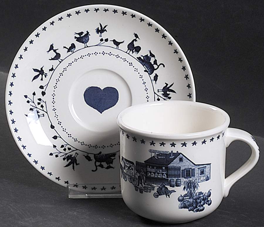 Americana Flat Cup & Saucer Set by Nikko-1