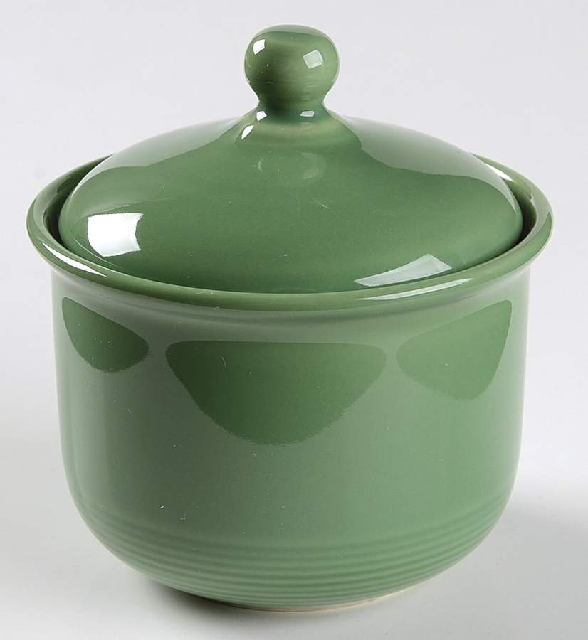 Solid Color Fern Green Sugar Bowl & Lid by Nancy Calhoun-1