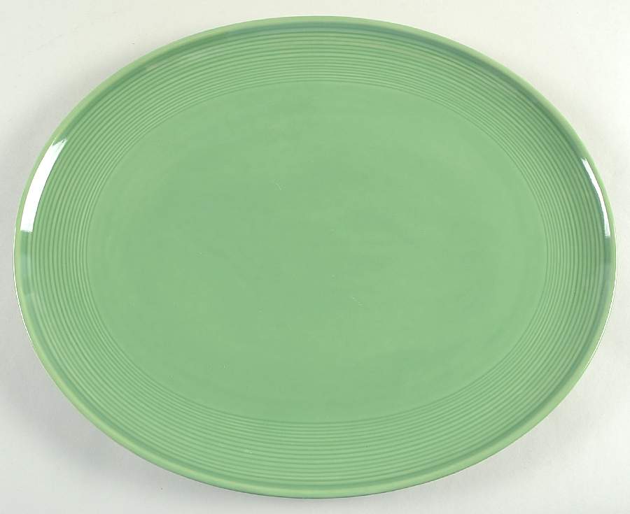 Solid Color Fern Green 14" Oval Serving Platter by Nancy Calhoun-1