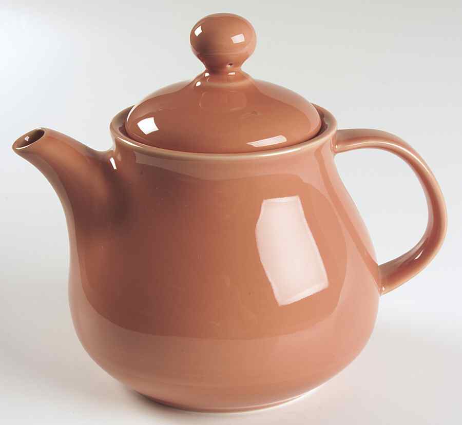 Solid Color Salmon Teapot & Lid by Nancy Calhoun-1