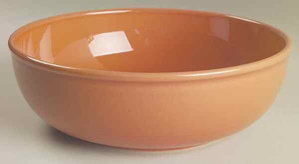 Solid Color Salmon Round Shallow Bowl by Nancy Calhoun-1
