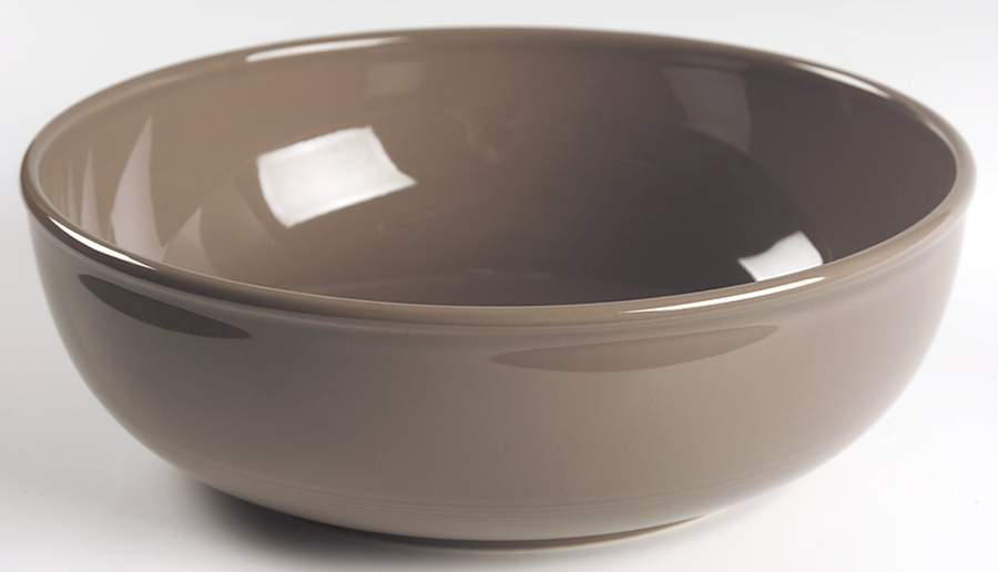 Solid Color Taupe Round Shallow Bowl by Nancy Calhoun-1
