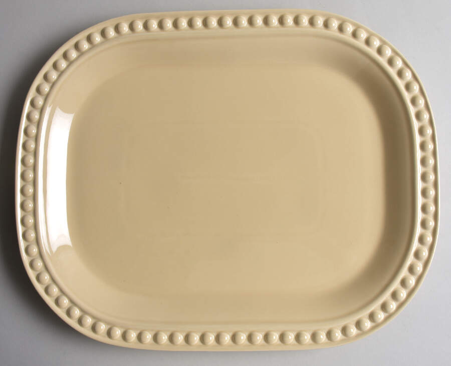 Del Mar Sand Beige 18" Rectangular Serving Platter by Nancy Calhoun-1