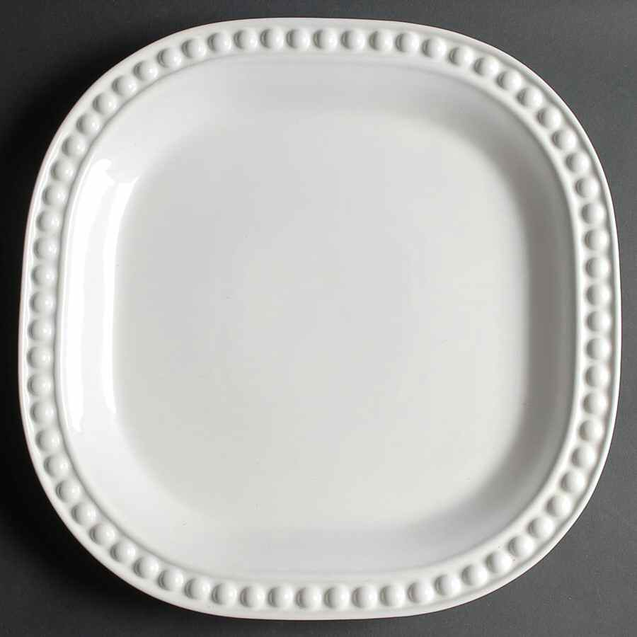 Del Mar Pearl White 14" Square Platter by Nancy Calhoun-1