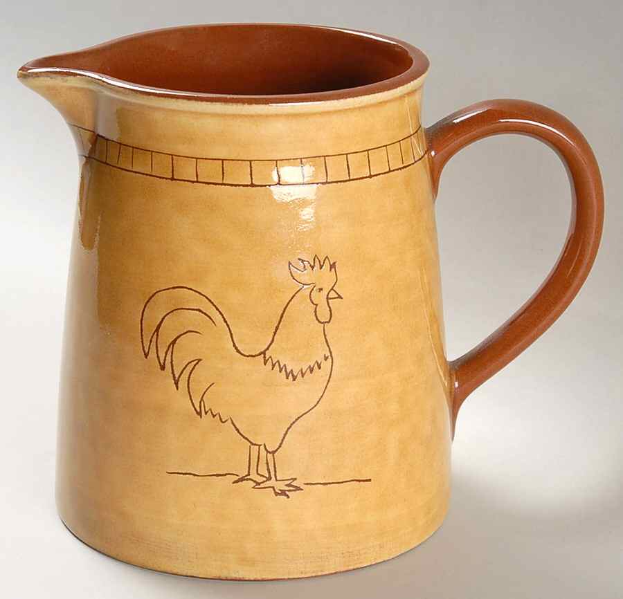 Rustic Rooster 64 Oz Pitcher by Nancy Calhoun-1