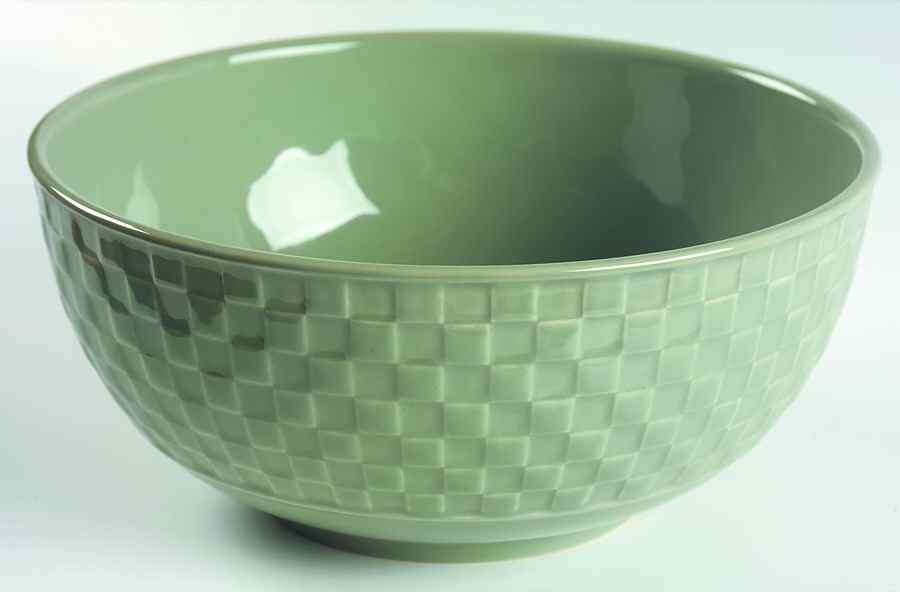 Check Mates Sage 8" Round Vegetable Bowl by Nancy Calhoun-1