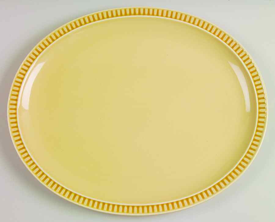 Check Mates Wheat 14" Oval Serving Platter by Nancy Calhoun-1