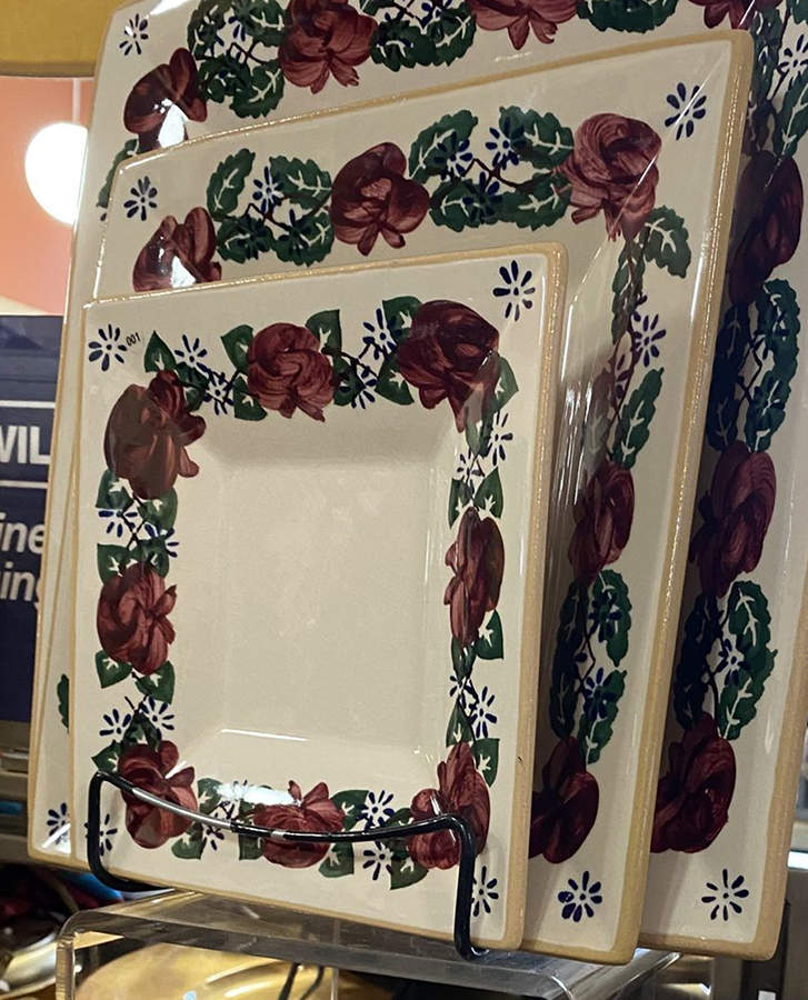 Kilfane Rose Square Salad Plate by Nicholas Mosse-1