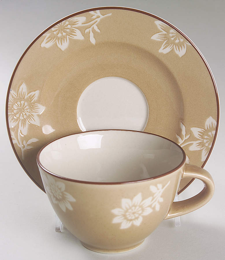 Island Flower Flat Cup & Saucer Set by Nautica-1