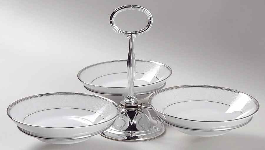 Clarenton 7" x 12" 3-Part Relish & Metal Stand (FR) HC by Noritake-1