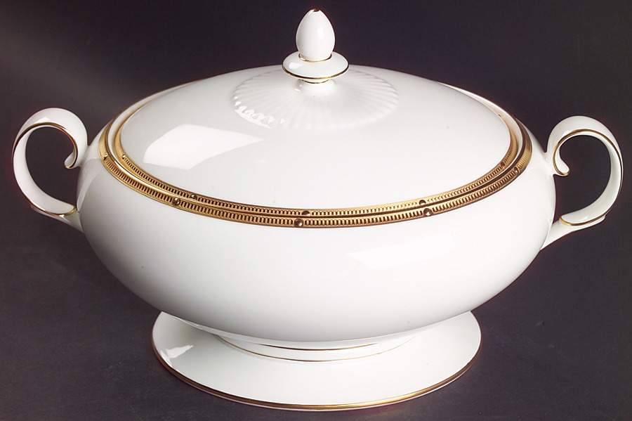 Rochelle Gold Oval Covered Vegetable by Noritake-1