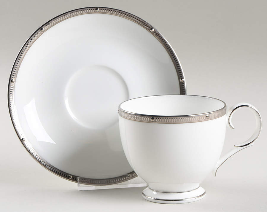 Rochelle Platinum Footed Cup & Saucer Set by Noritake-1