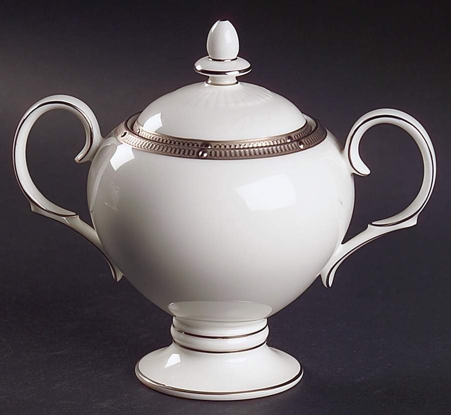 Rochelle Platinum Sugar Bowl & Lid by Noritake-1