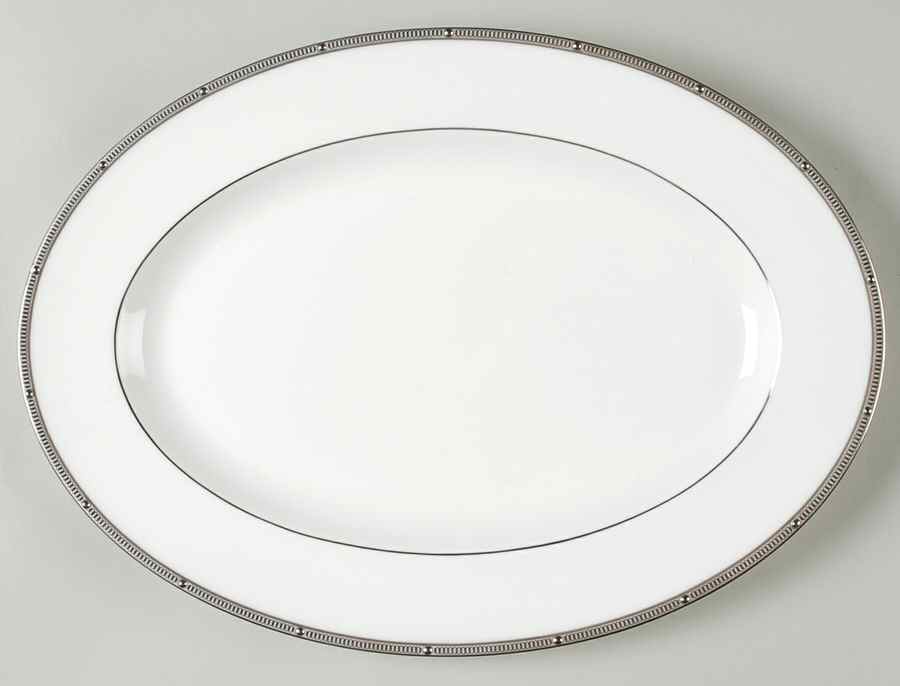 Rochelle Platinum 14" Oval Serving Platter by Noritake-1