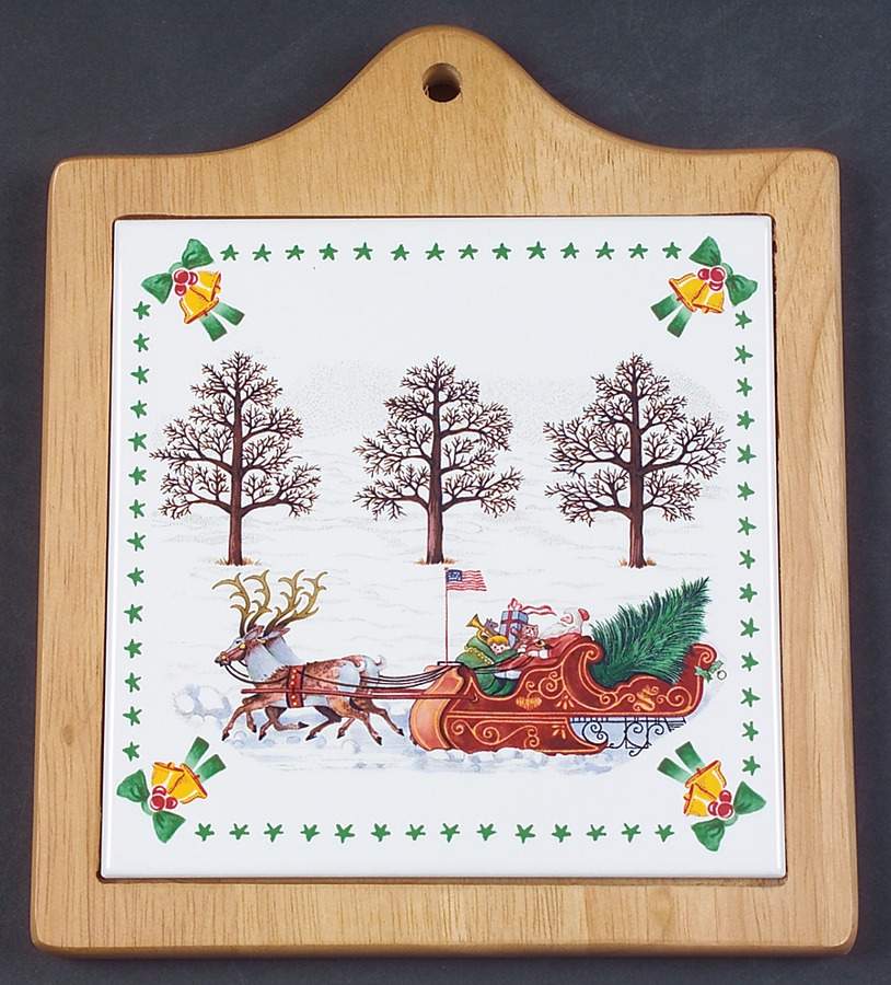 Americana Christmas Wood Frame Trivet by Nikko-1