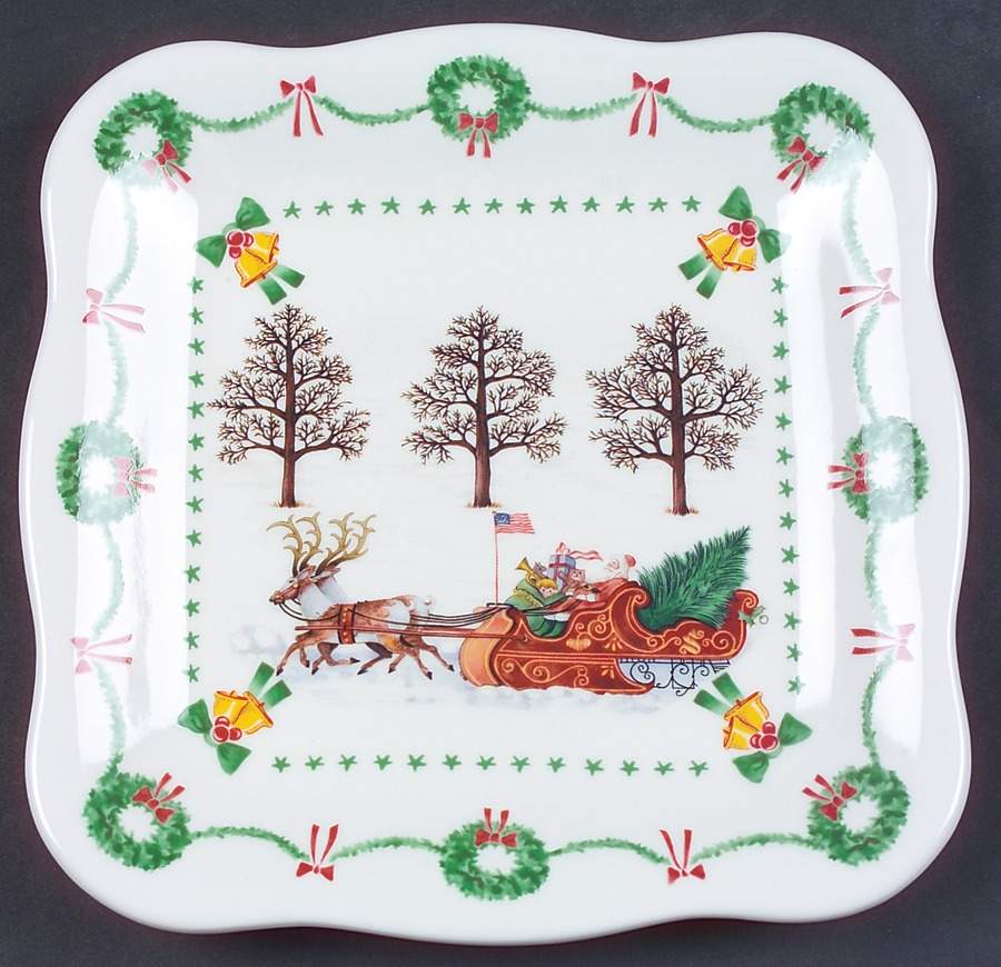 Americana Christmas 8" Square Tray by Nikko-1