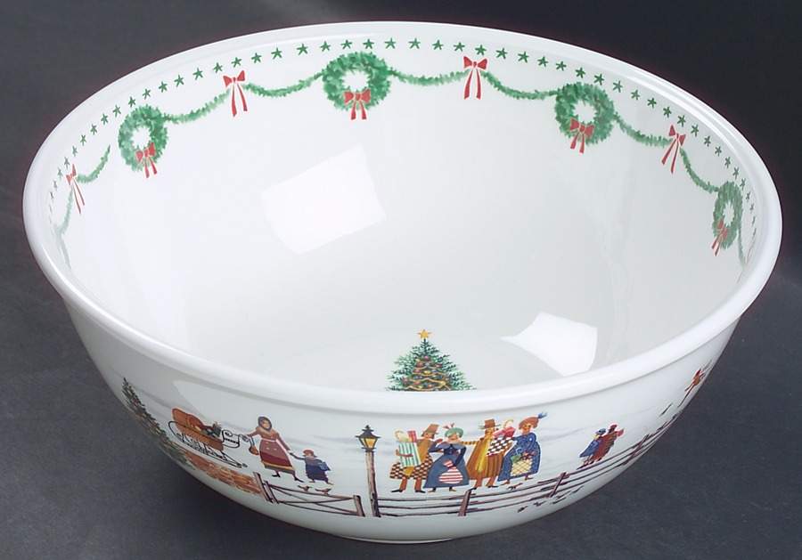 Americana Christmas 9" Salad Serving Bowl by Nikko-1