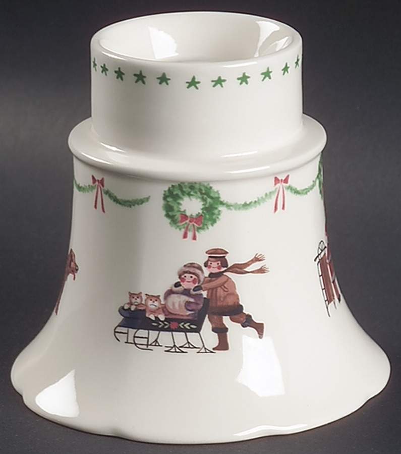 Americana Christmas Hurricane Lamp No Globe by Nikko-1
