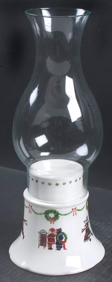 Americana Christmas Hurricane Lamp & Globe by Nikko-1