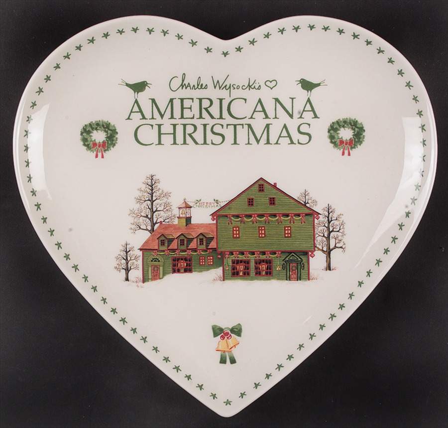 Americana Christmas Large Heart Shaped Dish by Nikko-1