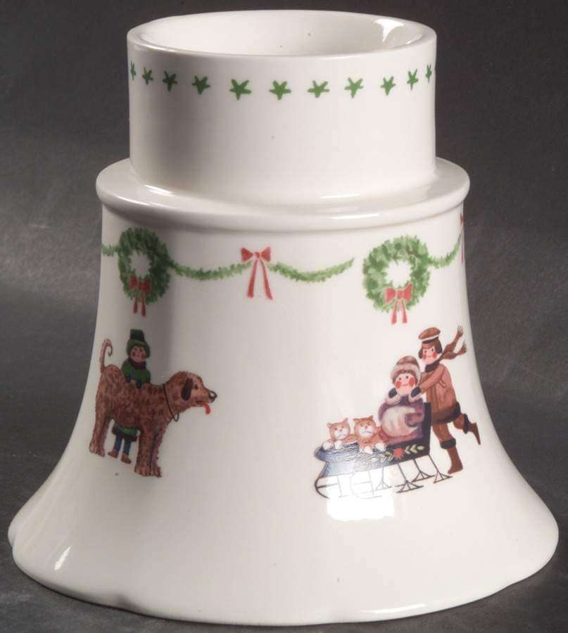 Americana Christmas Small Candlestick by Nikko-1