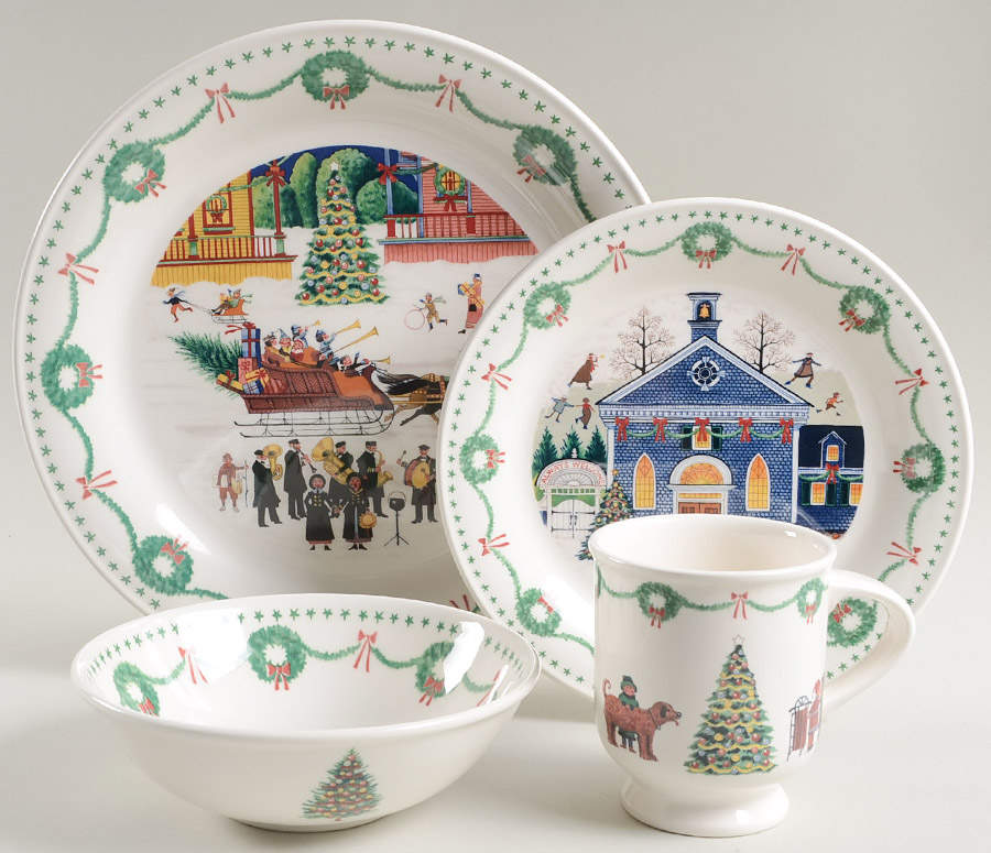 Americana Christmas 4 Piece Place Setting by Nikko-1