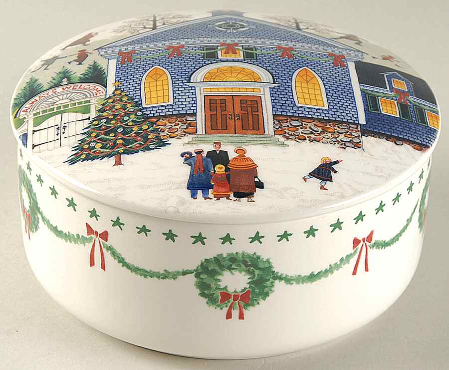 Americana Christmas Bon Bon & Lid by Nikko-1