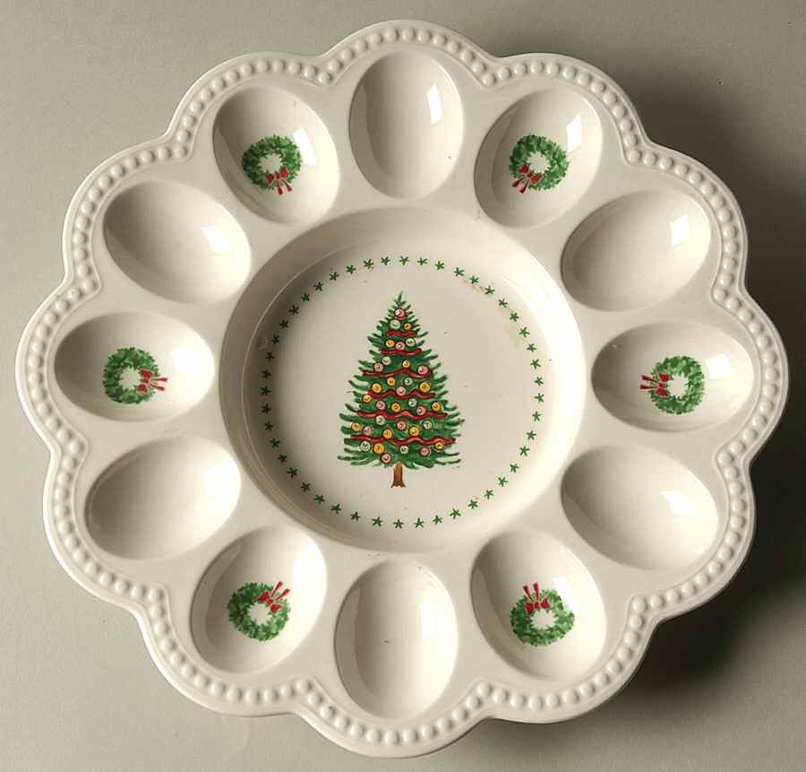 Americana Christmas Deviled Egg Plate by Nikko-1