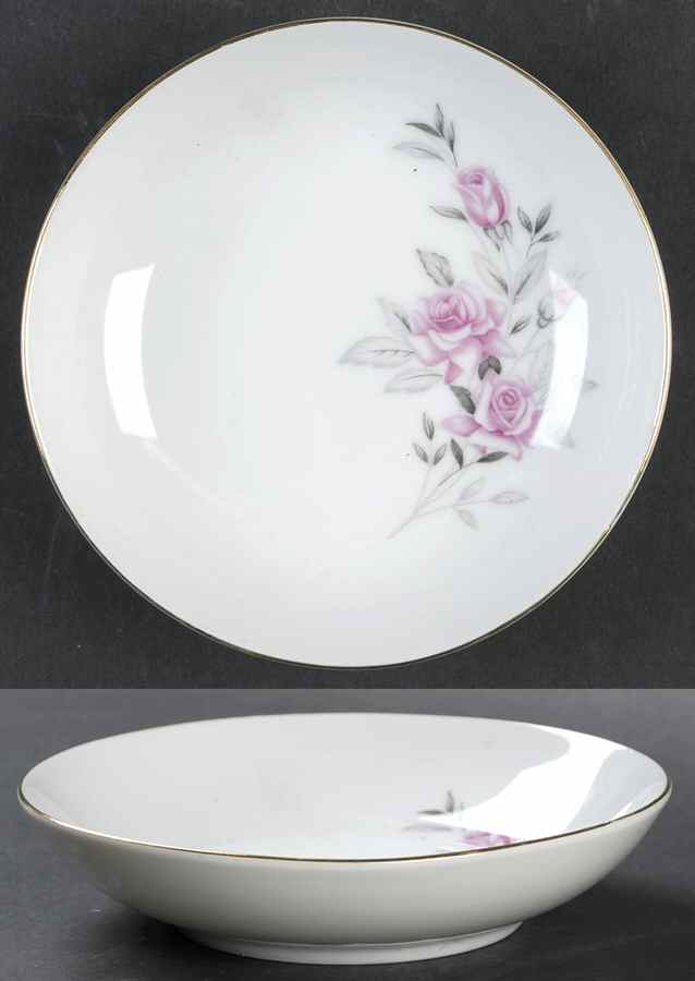 Wild Rose (Gold Trim) Fruit/Dessert (Sauce) Bowl by Nasco (Japan)-1