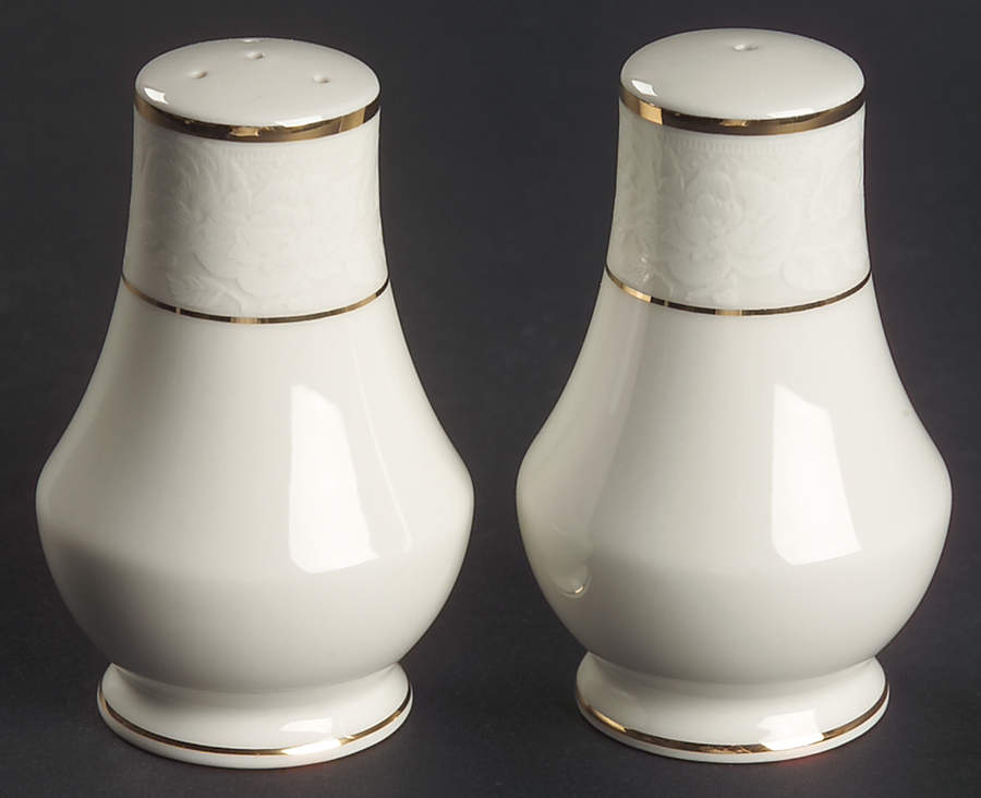 Vintage Lace Gold Salt & Pepper Set by Nikko-1