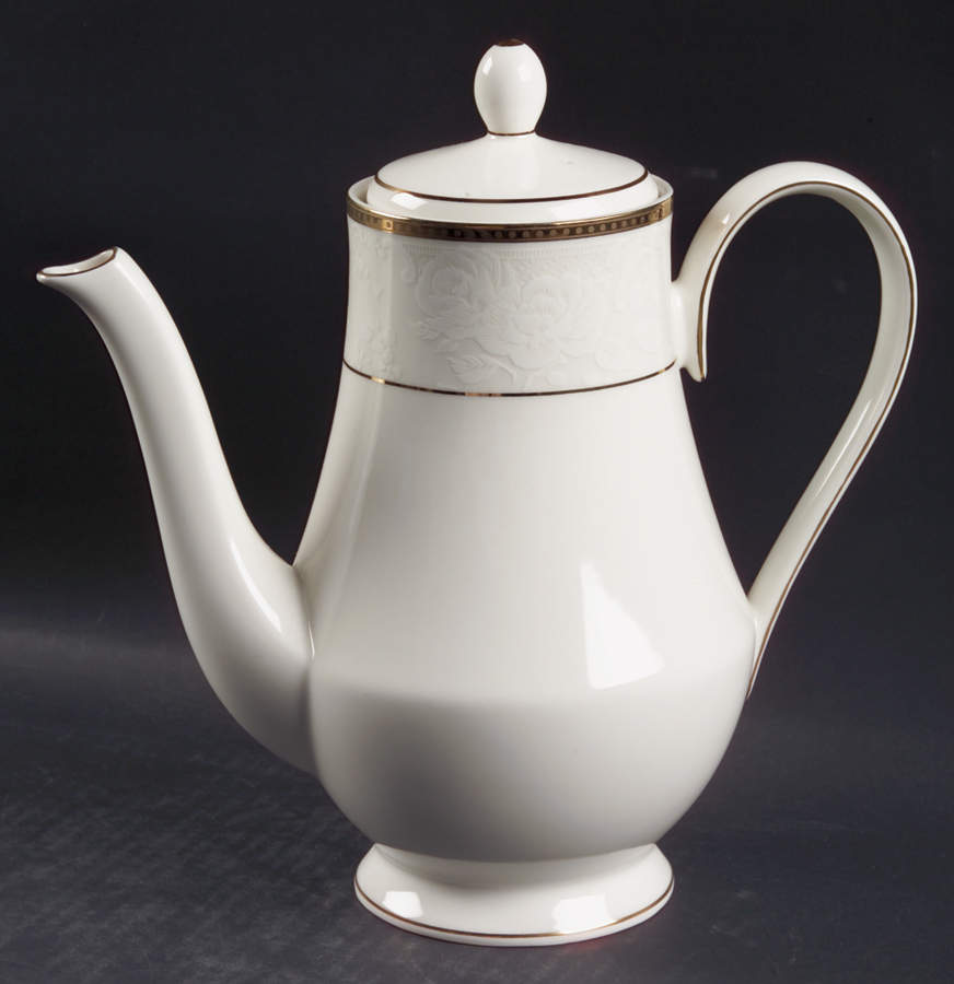 Vintage Lace Gold Coffee Pot & Lid by Nikko-1