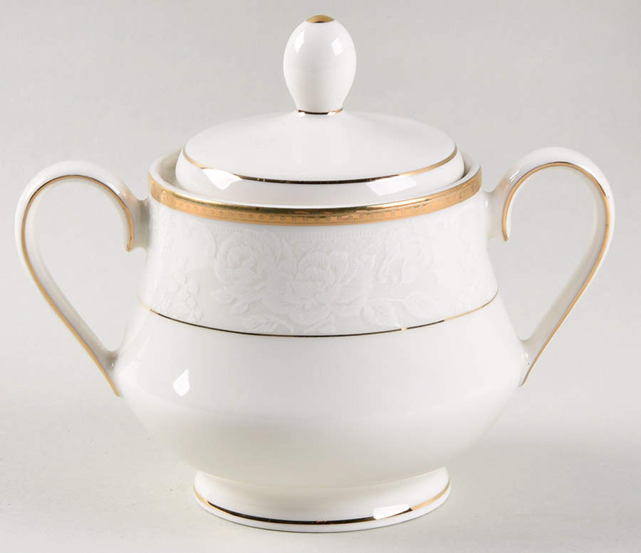 Vintage Lace Gold Sugar Bowl & Lid by Nikko-1