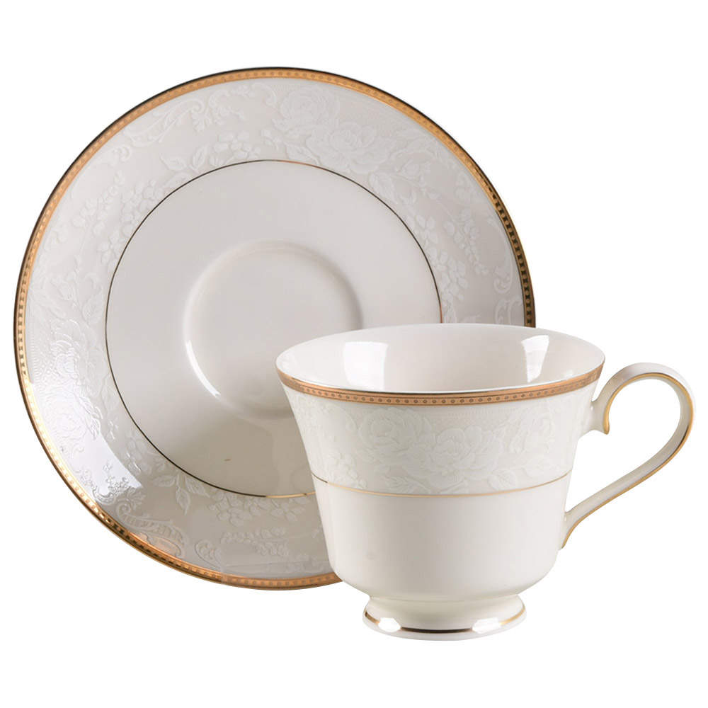 Vintage Lace Gold Footed Cup & Saucer Set by Nikko-1
