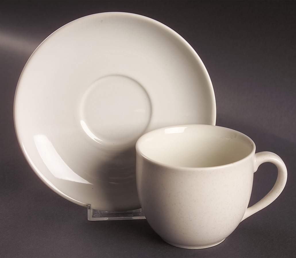 Colorwave Cream Flat Cup & Saucer Set by Noritake-1