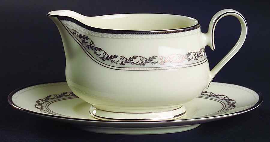 Westover Platinum Gravy Boat & Underplate (Relish/Butter) by Noritake-1