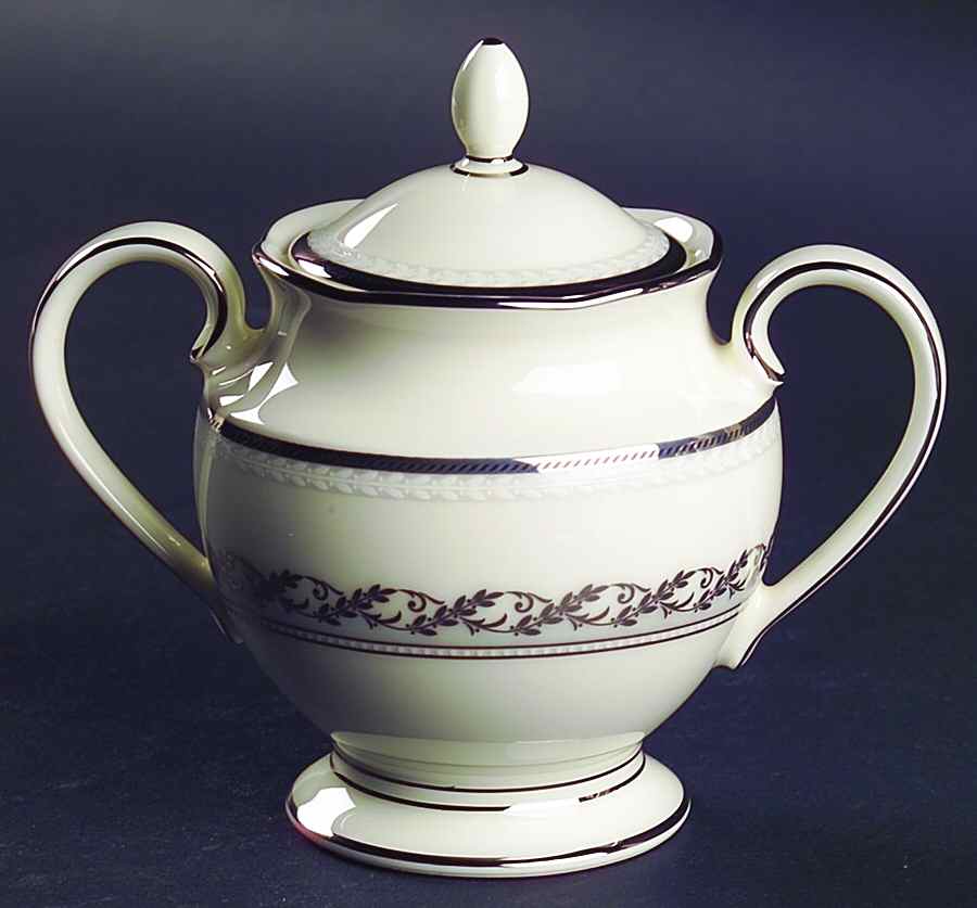 Westover Platinum Sugar Bowl & Lid by Noritake-1