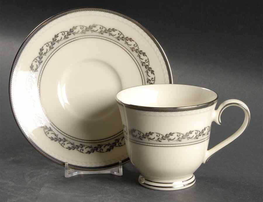Westover Platinum Footed Cup & Saucer Set by Noritake-1