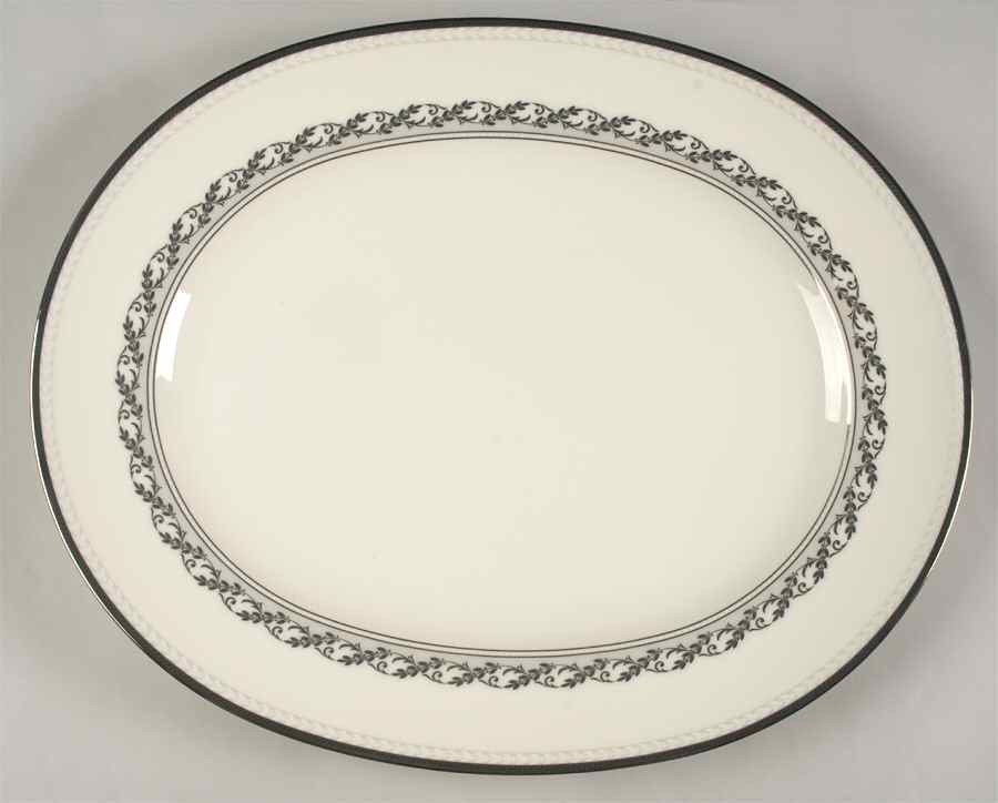 Westover Platinum 15" Oval Serving Platter by Noritake-1