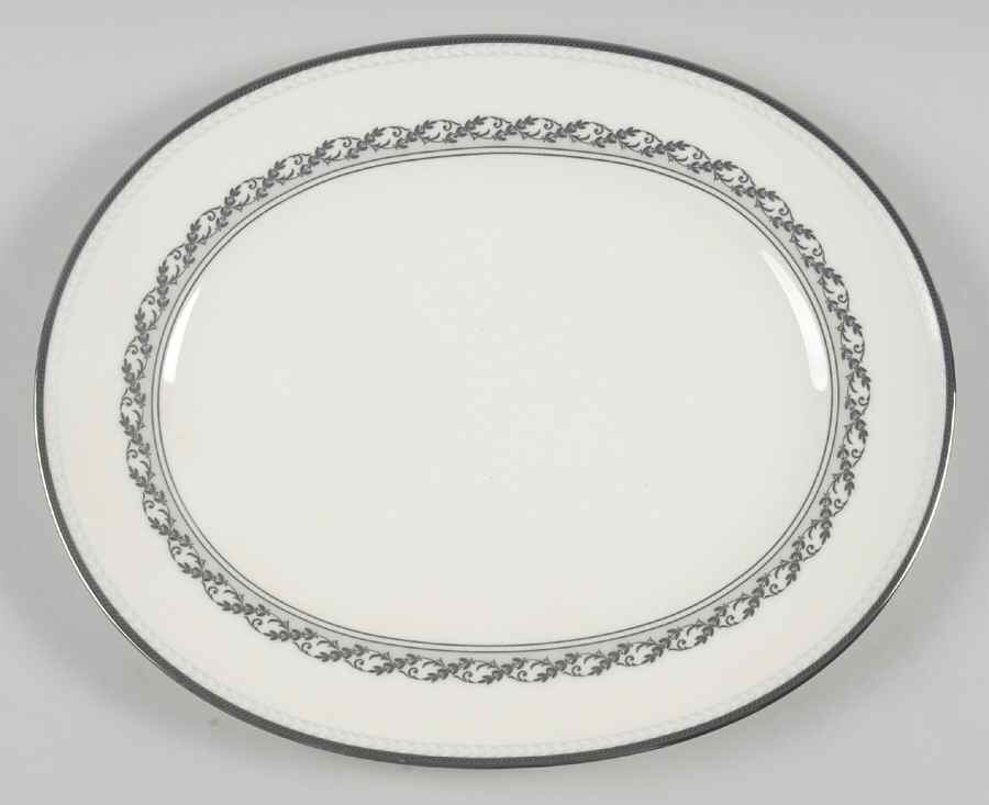Westover Platinum 13" Oval Serving Platter by Noritake-1