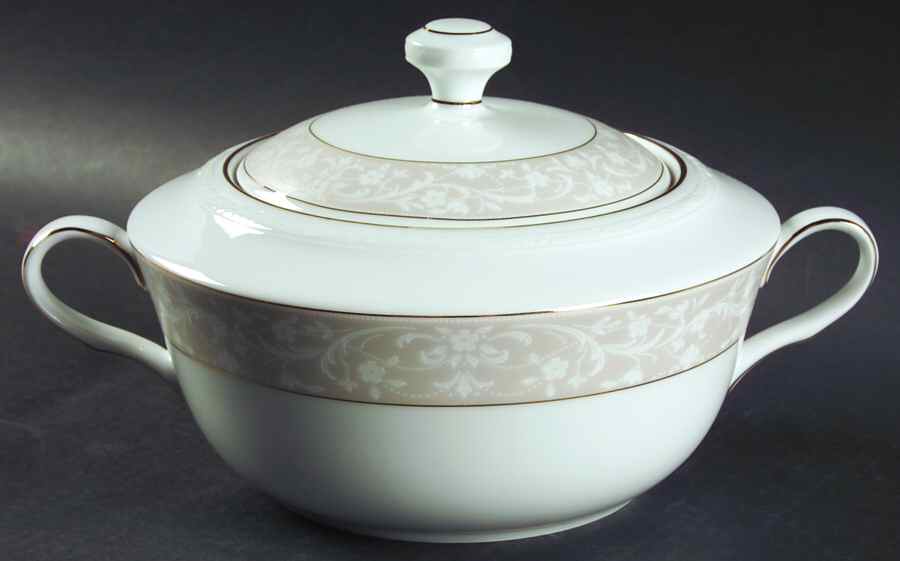 Glenrose Gold Round Covered Vegetable by Noritake-1