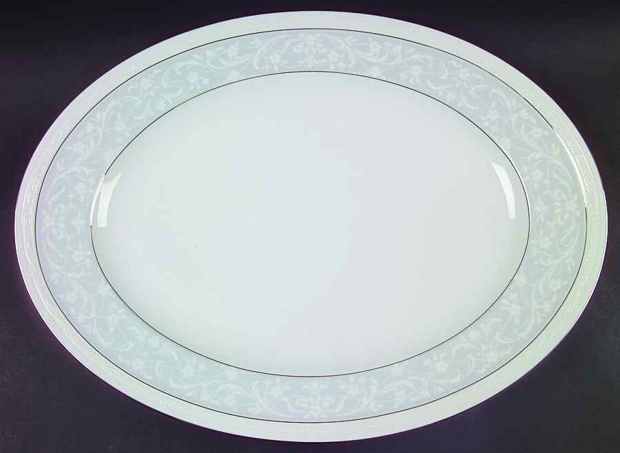 Glenrose Platinum 16" Oval Serving Platter by Noritake-1