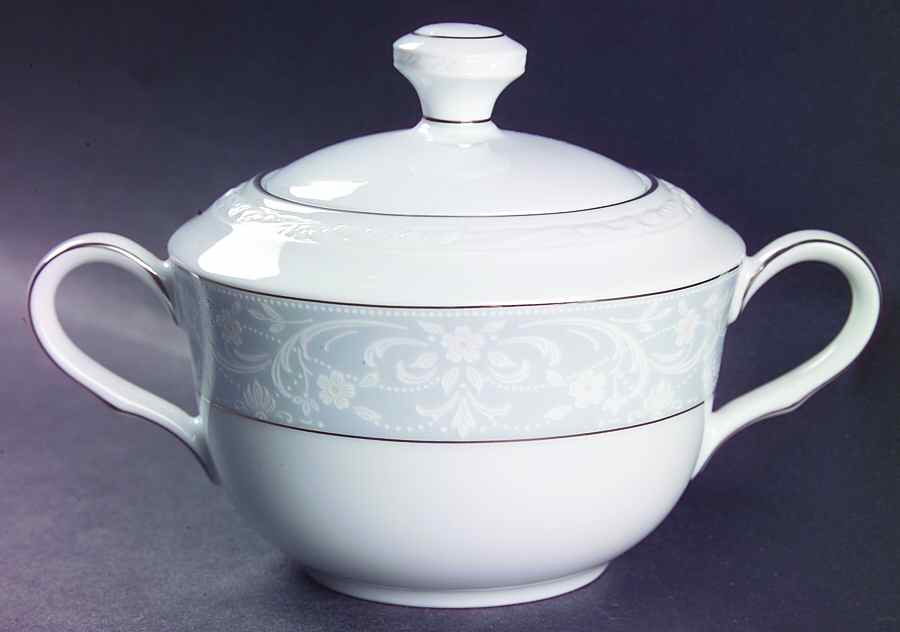 Glenrose Platinum Sugar Bowl & Lid by Noritake-1