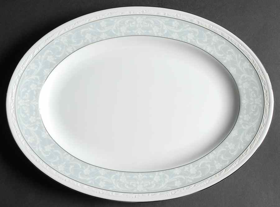 Glenrose Platinum 13" Oval Serving Platter by Noritake-1