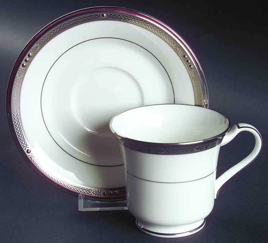 Chatelaine Platinum Footed Cup & Saucer Set by Noritake-1
