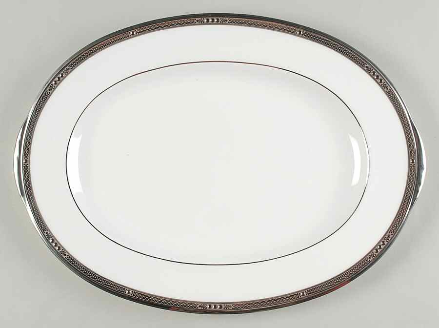 Chatelaine Platinum 14" Oval Serving Platter by Noritake-1