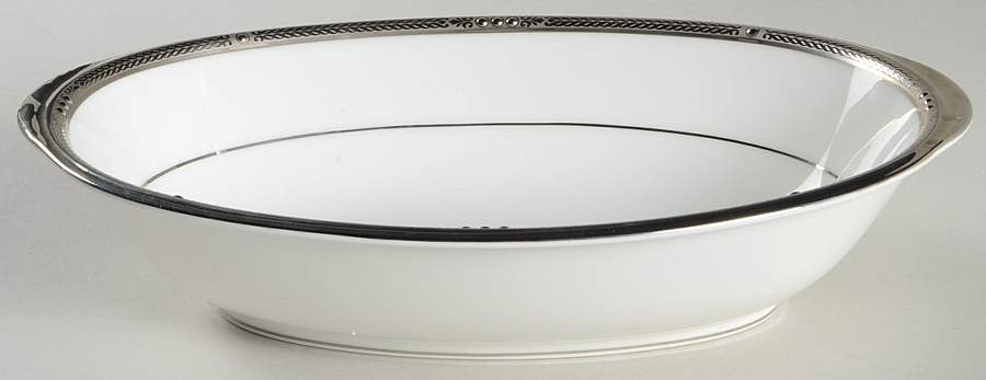 Chatelaine Platinum 10" Oval Vegetable Bowl by Noritake-1