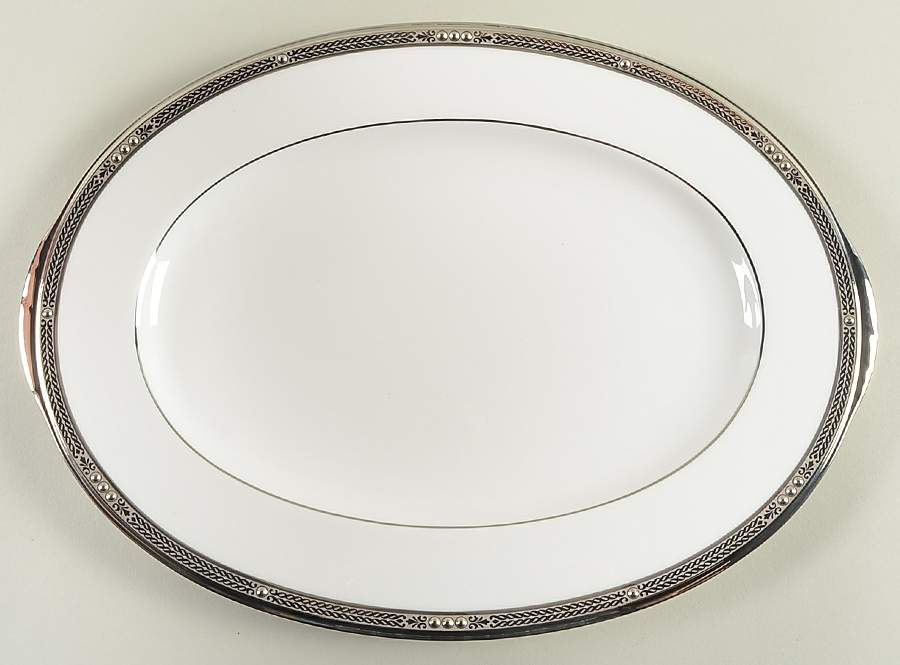 Chatelaine Platinum 12" Oval Serving Platter by Noritake-1