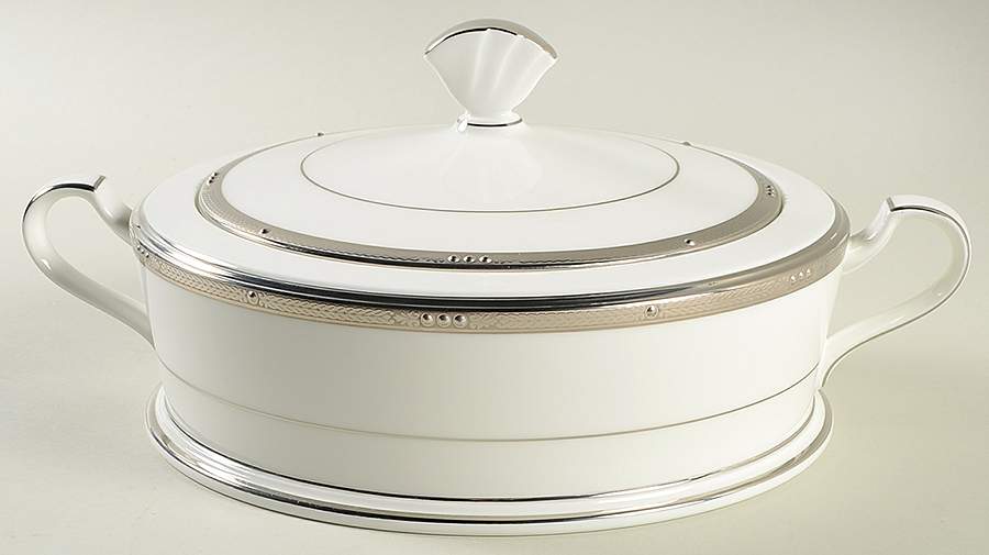 Chatelaine Platinum Round Covered Vegetable by Noritake-1