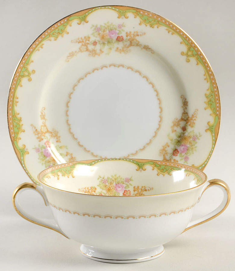 N1809 Footed Cream Soup Bowl & Saucer Set by Noritake-1