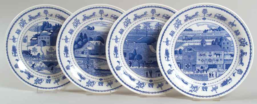 An America For All Seasons Salad/Dessert Plate - Set of 4 by Nikko-1